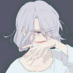 个性的淡紫色动漫高清女头图片