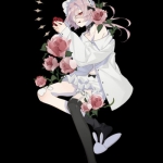 黑色背景的动漫高清女头图片