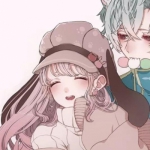 情头恩爱的动漫亲密一对两张高清图片