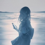 清新淡蓝色动漫高清女头图片