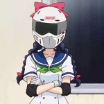 爆音少女川崎来梦好看高清骑摩托戴头盔的动漫女头图片