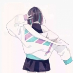 女生背影男生正面图片漫画情头