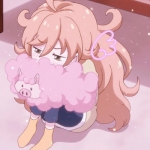 可爱高清抱猪动漫闺蜜头像图片