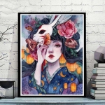 花宴少女好看高清的手绘油彩画头像