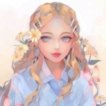 唯美带花女生动漫高清头像图片