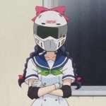 超帅高清骑摩托戴头盔的动漫女头图片