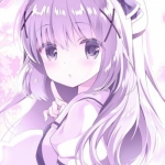 可爱紫色系高清少女心满满的动漫头像女生图片