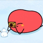 卡通可爱红小豆情头雪人图片