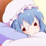 可爱动漫超萌蓝色头发女头图片